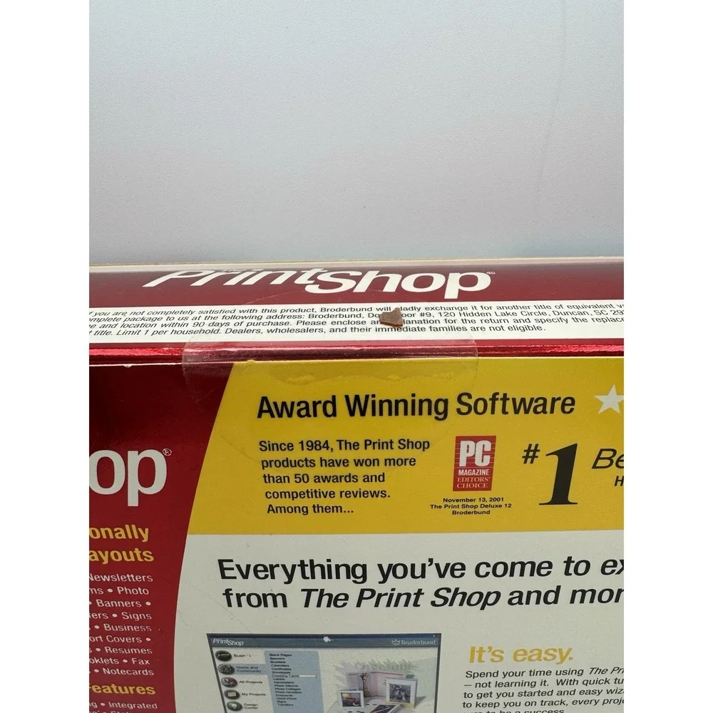 Vintage Broderbund The Print Shop Ver.12 2001  Software For Windows XP Sealed